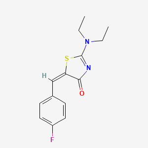 molecular formula C14H15FN2OS B2657603 (5E)-2-(diethylamino)-5-[(4-fluorophenyl)methylidene]-1,3-thiazol-4-one CAS No. 866156-18-5