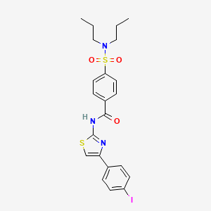 molecular formula C22H24IN3O3S2 B2657615 4-(二丙基磺酰胺基)-N-[4-(4-碘苯基)-1,3-噻唑-2-基]苯甲酰胺 CAS No. 312592-53-3