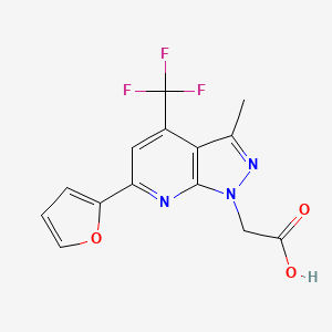 2-[6-(2-Furyl)-3-methyl-4-(trifluoromethyl)pyrazolo[3,4-b]pyridin-1-yl]acetic acid