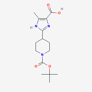 molecular formula C15H23N3O4 B2657630 2-(1-(tert-Butoxycarbonyl)piperidin-4-yl)-4-methyl-1H-imidazole-5-carboxylic acid CAS No. 2173999-33-0