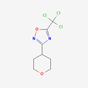molecular formula C8H9Cl3N2O2 B2657632 3-(Oxan-4-yl)-5-(trichloromethyl)-1,2,4-oxadiazole CAS No. 2230799-75-2