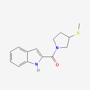 molecular formula C14H16N2OS B2657636 2-[3-(甲硫基)吡咯烷-1-羰基]-1H-吲哚 CAS No. 2097893-81-5