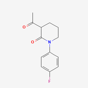 molecular formula C13H14FNO2 B2657639 3-Acetyl-1-(4-fluorophenyl)piperidin-2-one CAS No. 2241138-68-9