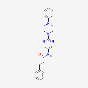 molecular formula C23H25N5O B2657640 3-Phenyl-N-[2-(4-phenylpiperazin-1-YL)pyrimidin-5-YL]propanamide CAS No. 1421444-26-9