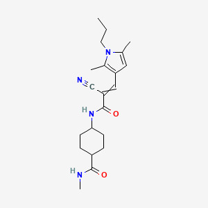 molecular formula C21H30N4O2 B2657642 4-[2-cyano-3-(2,5-dimethyl-1-propyl-1H-pyrrol-3-yl)prop-2-enamido]-N-methylcyclohexane-1-carboxamide CAS No. 1424628-79-4