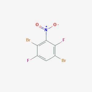 molecular formula C6HBr2F2NO2 B2657649 1,4-Dibromo-2,5-difluoro-3-nitrobenzene CAS No. 702640-58-2