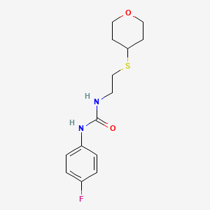 molecular formula C14H19FN2O2S B2657651 1-(4-fluorophenyl)-3-(2-((tetrahydro-2H-pyran-4-yl)thio)ethyl)urea CAS No. 1798675-53-2