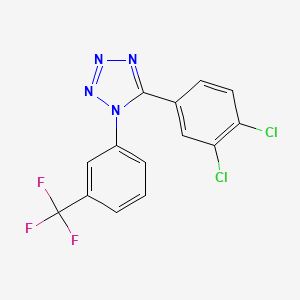 molecular formula C14H7Cl2F3N4 B2657660 5-(3,4-dichlorophenyl)-1-[3-(trifluoromethyl)phenyl]-1H-1,2,3,4-tetraazole CAS No. 338411-62-4