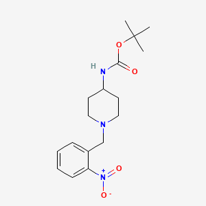 molecular formula C17H25N3O4 B2657667 tert-Butyl 1-(2-nitrobenzyl)piperidin-4-ylcarbamate CAS No. 1197156-35-6