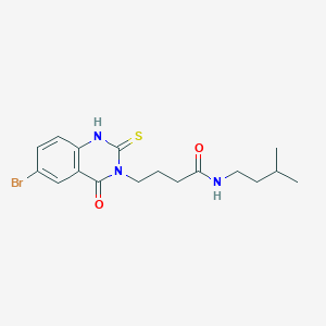 4-(6-bromo-4-oxo-2-sulfanylidene-1H-quinazolin-3-yl)-N-(3-methylbutyl)butanamide