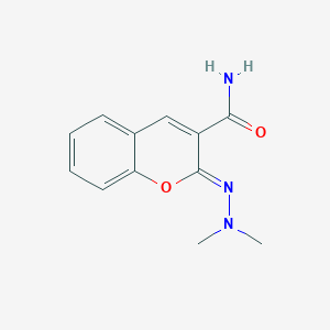 molecular formula C12H13N3O2 B2657678 (2Z)-2-(Dimethylhydrazinylidene)chromene-3-carboxamide CAS No. 2321338-08-1