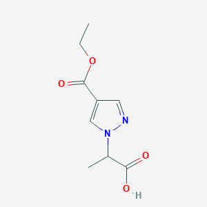 molecular formula C9H12N2O4 B2657681 2-[4-(ethoxycarbonyl)-1H-pyrazol-1-yl]propanoic acid CAS No. 1190234-83-3