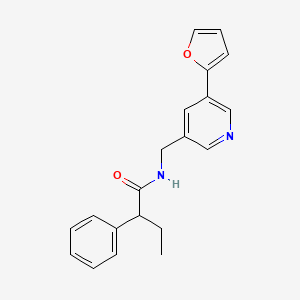 molecular formula C20H20N2O2 B2657686 N-((5-(furan-2-yl)pyridin-3-yl)methyl)-2-phenylbutanamide CAS No. 2034536-21-3