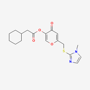 molecular formula C18H22N2O4S B2657687 [6-[(1-Methylimidazol-2-yl)sulfanylmethyl]-4-oxopyran-3-yl] 2-cyclohexylacetate CAS No. 896306-81-3