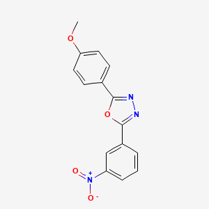 molecular formula C15H11N3O4 B2657688 2-(4-Methoxyphenyl)-5-(3-nitrophenyl)-1,3,4-oxadiazole CAS No. 247085-73-0