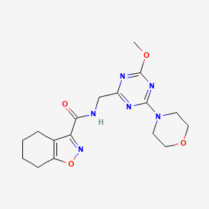 molecular formula C17H22N6O4 B2657689 N-((4-甲氧基-6-吗啉-1,3,5-三嗪-2-基)甲基)-4,5,6,7-四氢苯并[d]异恶唑-3-甲酰胺 CAS No. 2034516-96-4