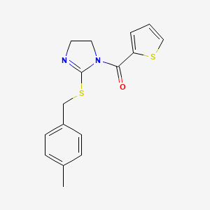 (2-((4-methylbenzyl)thio)-4,5-dihydro-1H-imidazol-1-yl)(thiophen-2-yl)methanone