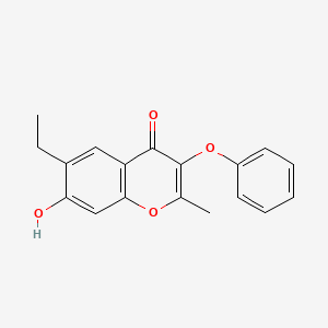 molecular formula C18H16O4 B2657700 6-Ethyl-7-hydroxy-2-methyl-3-phenoxy-chromen-4-one CAS No. 315232-62-3
