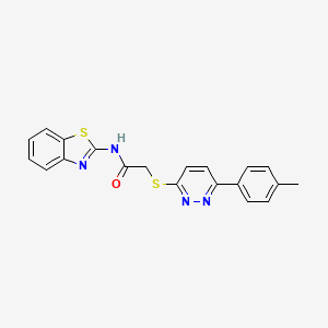 molecular formula C20H16N4OS2 B2657703 N-(benzo[d]thiazol-2-yl)-2-((6-(p-tolyl)pyridazin-3-yl)thio)acetamide CAS No. 896043-74-6