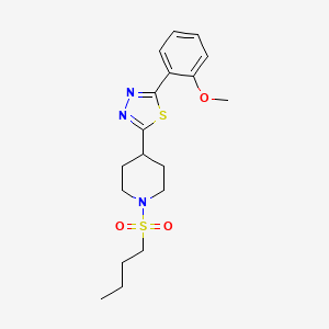 molecular formula C18H25N3O3S2 B2657707 2-(1-(Butylsulfonyl)piperidin-4-yl)-5-(2-methoxyphenyl)-1,3,4-thiadiazole CAS No. 1171848-43-3