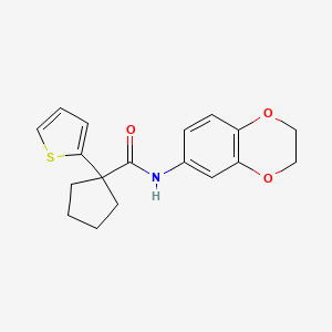 N-(2,3-dihydrobenzo[b][1,4]dioxin-6-yl)-1-(thiophen-2-yl)cyclopentanecarboxamide