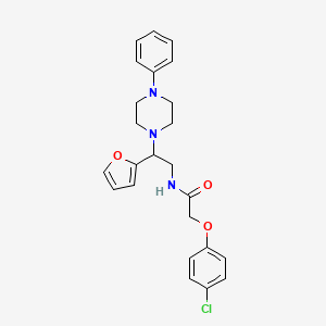 2-(4-chlorophenoxy)-N-[2-(furan-2-yl)-2-(4-phenylpiperazin-1-yl)ethyl]acetamide