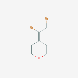 molecular formula C7H10Br2O B2657735 4-(1,2-二溴乙叉基)氧杂环丁烷 CAS No. 2377032-79-4