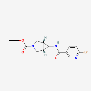 molecular formula C16H20BrN3O3 B2657736 Tert-butyl (1S,5R)-6-[(6-bromopyridine-3-carbonyl)amino]-3-azabicyclo[3.1.0]hexane-3-carboxylate CAS No. 2402789-16-4
