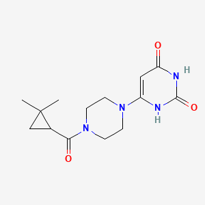 molecular formula C14H20N4O3 B2657737 6-[4-(2,2-Dimethylcyclopropanecarbonyl)piperazin-1-yl]-1H-pyrimidine-2,4-dione CAS No. 2379976-81-3