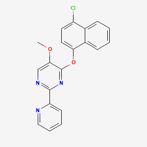 molecular formula C20H14ClN3O2 B2657739 4-氯-1-萘甲基 5-甲氧基-2-(2-吡啶基)-4-嘧啶基醚 CAS No. 338410-61-0