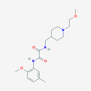 molecular formula C19H29N3O4 B2657741 N1-(2-甲氧基-5-甲基苯基)-N2-((1-(2-甲氧基乙基)哌啶-4-基)甲基)草酰胺 CAS No. 953199-16-1