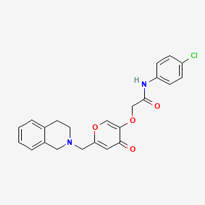 N-(4-chlorophenyl)-2-((6-((3,4-dihydroisoquinolin-2(1H)-yl)methyl)-4-oxo-4H-pyran-3-yl)oxy)acetamide