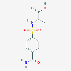 molecular formula C10H12N2O5S B2657745 2-(4-氨基苯磺酰胺基)丙酸 CAS No. 1308973-59-2