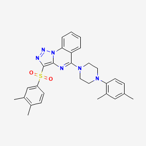 molecular formula C29H30N6O2S B2657753 5-[4-(2,4-Dimethylphenyl)piperazin-1-yl]-3-[(3,4-dimethylphenyl)sulfonyl][1,2,3]triazolo[1,5-a]quinazoline CAS No. 893277-28-6