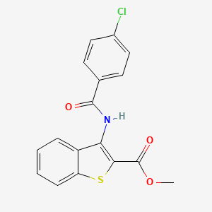 molecular formula C17H12ClNO3S B2657755 3-(4-氯苯甲酰胺基)苯并[b]噻吩-2-甲酸甲酯 CAS No. 477490-06-5