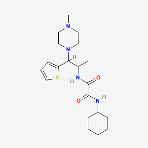 molecular formula C20H32N4O2S B2657756 N1-cyclohexyl-N2-(1-(4-methylpiperazin-1-yl)-1-(thiophen-2-yl)propan-2-yl)oxalamide CAS No. 863017-20-3