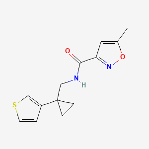 molecular formula C13H14N2O2S B2657760 5-Methyl-N-[(1-thiophen-3-ylcyclopropyl)methyl]-1,2-oxazole-3-carboxamide CAS No. 2415457-16-6