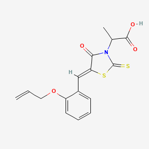 molecular formula C16H15NO4S2 B2657761 (Z)-2-(5-(2-(烯丙氧基)苯亚甲基)-4-氧代-2-硫代噻唑烷-3-基)丙酸 CAS No. 853903-95-4