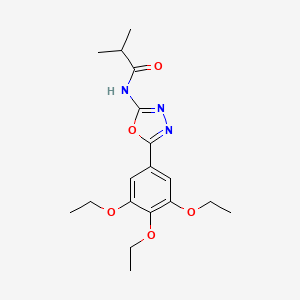 molecular formula C18H25N3O5 B2657765 2-甲基-N-[5-(3,4,5-三乙氧基苯基)-1,3,4-恶二唑-2-基]丙酰胺 CAS No. 891128-60-2