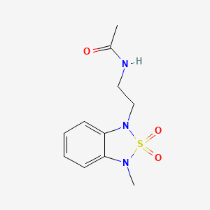molecular formula C11H15N3O3S B2657767 N-(2-(3-methyl-2,2-dioxidobenzo[c][1,2,5]thiadiazol-1(3H)-yl)ethyl)acetamide CAS No. 2034401-26-6