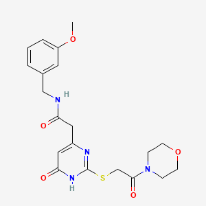 molecular formula C20H24N4O5S B2657774 N-(3-甲氧基苄基)-2-(2-((2-吗啉-2-氧代乙基)硫代)-6-氧代-1,6-二氢嘧啶-4-基)乙酰胺 CAS No. 1172047-65-2