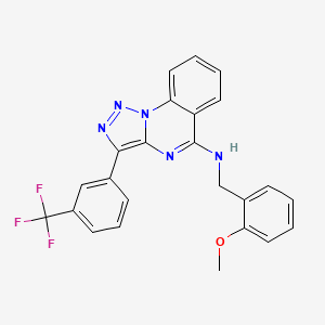 N-[(2-methoxyphenyl)methyl]-3-[3-(trifluoromethyl)phenyl]triazolo[1,5-a]quinazolin-5-amine