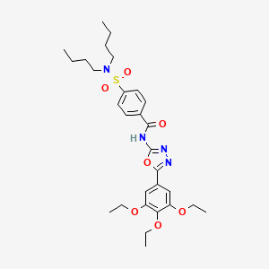 molecular formula C29H40N4O7S B2657777 4-(dibutylsulfamoyl)-N-[5-(3,4,5-triethoxyphenyl)-1,3,4-oxadiazol-2-yl]benzamide CAS No. 533871-59-9
