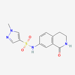 molecular formula C13H14N4O3S B2657785 1-methyl-N-(1-oxo-1,2,3,4-tetrahydroisoquinolin-7-yl)-1H-pyrazole-4-sulfonamide CAS No. 1448121-93-4