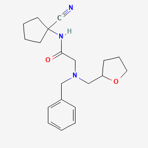 molecular formula C20H27N3O2 B2657796 2-{benzyl[(oxolan-2-yl)methyl]amino}-N-(1-cyanocyclopentyl)acetamide CAS No. 1311718-50-9