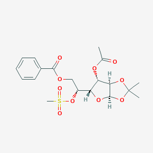 molecular formula C19H24O10S B026578 3-O-乙酰基-6-O-苯甲酰基-5-O-甲磺酰基-1,2-O-异丙叉苯基-α-D-吡喃葡萄糖呋喃糖 CAS No. 102029-58-3