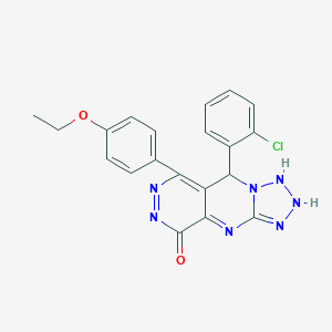 molecular formula C20H16ClN7O2 B265780 8-(2-chlorophenyl)-10-(4-ethoxyphenyl)-2,4,5,6,7,11,12-heptazatricyclo[7.4.0.03,7]trideca-1,3,9,11-tetraen-13-one 