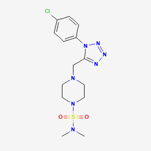 molecular formula C14H20ClN7O2S B2657802 4-((1-(4-氯苯基)-1H-四唑-5-基)甲基)-N,N-二甲基哌嗪-1-磺酰胺 CAS No. 1049429-07-3