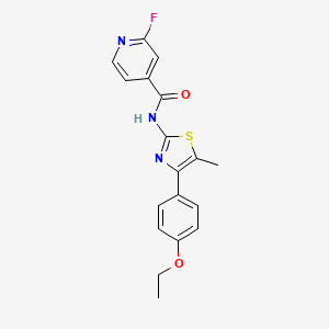 molecular formula C18H16FN3O2S B2657807 N-[4-(4-ethoxyphenyl)-5-methyl-1,3-thiazol-2-yl]-2-fluoropyridine-4-carboxamide CAS No. 1252283-93-4