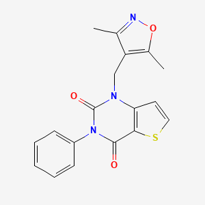 1-[(3,5-dimethyl-1,2-oxazol-4-yl)methyl]-3-phenylthieno[3,2-d]pyrimidine-2,4(1H,3H)-dione